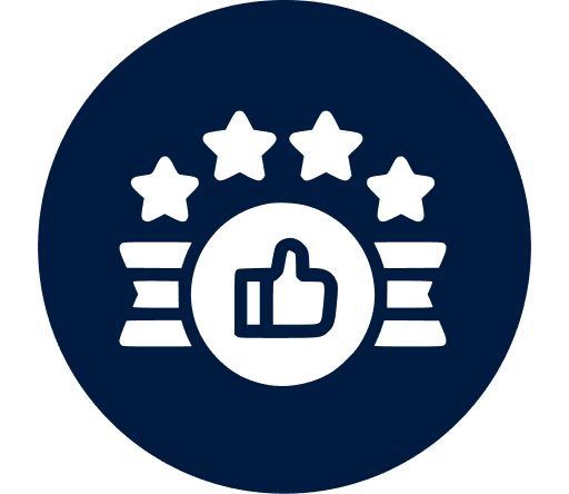 Thumbs up with stars in circular design.