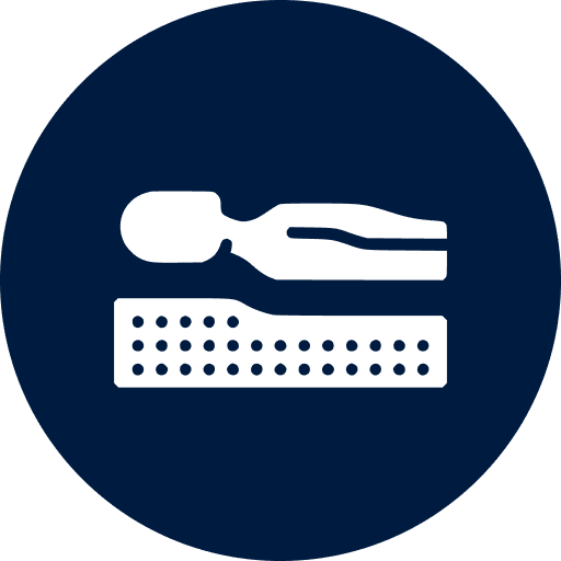 Person lying on a contour mattress.