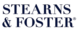 Stearns & Foster logo in navy text.